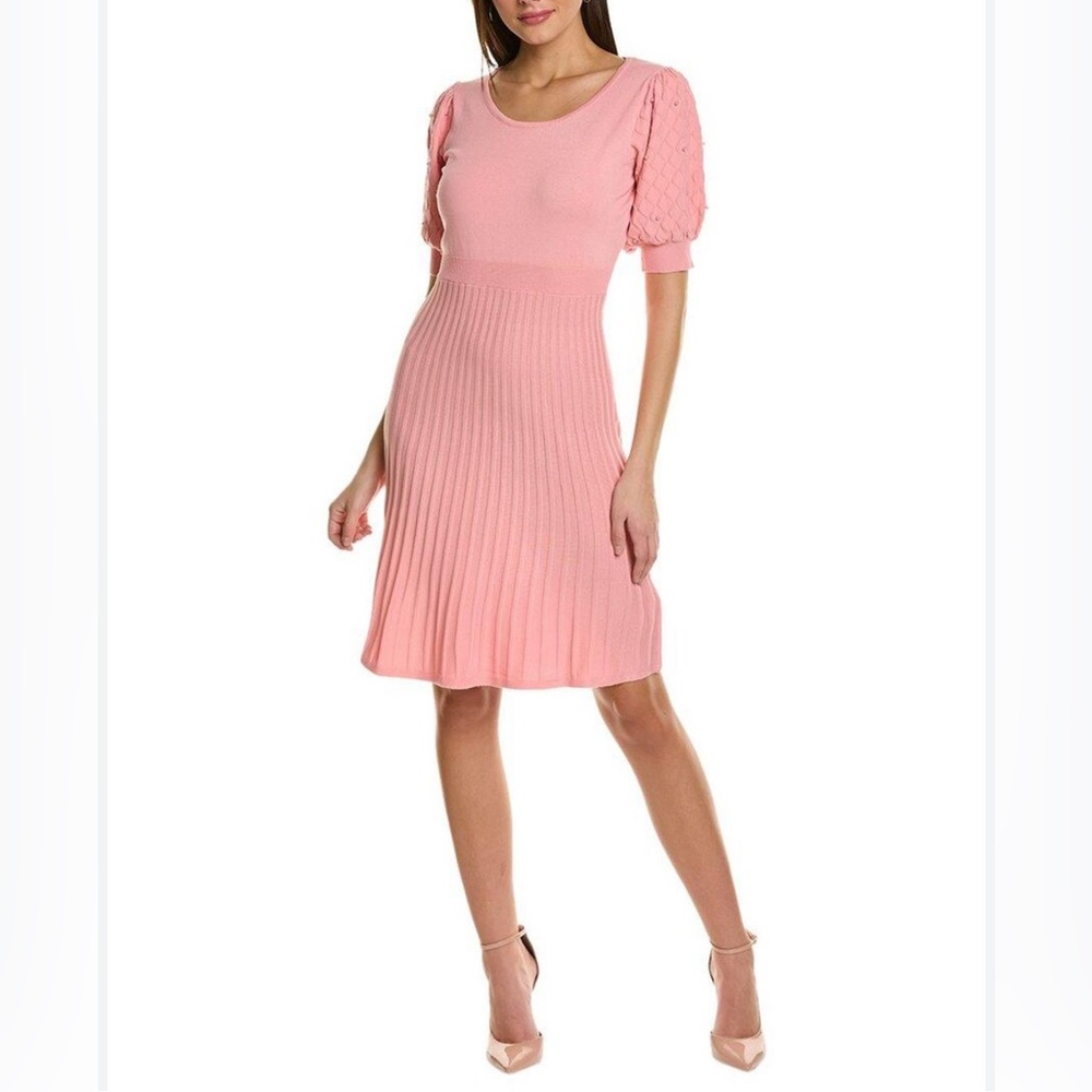 Nanette Lepore Women's Pink Pearl Bead Sweaterdress